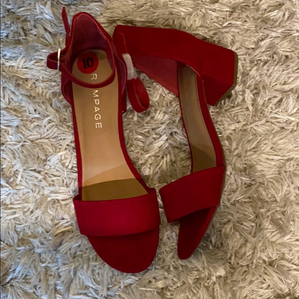 Strappy red sandals